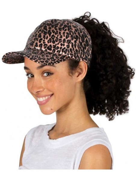 Baseball Caps Satin Lined Cap - Satin Lined Hat to Protect Hair from Breakage and Frizz - Leopard Pink - CY194AKTTXR $31.32