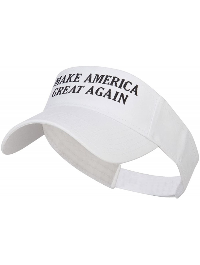 Baseball Caps Make America Great Again Embroidered Visor - White - CU12ENSB8GB $23.44