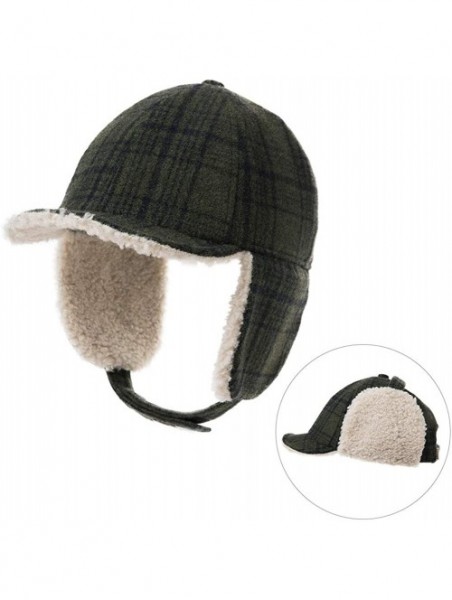 Skullies & Beanies Wool/Cotton/Washed Baseball Cap Earflap Elmer Fudd Hat All Season Fashion Unisex 56-61CM - 00810_olive Gre...