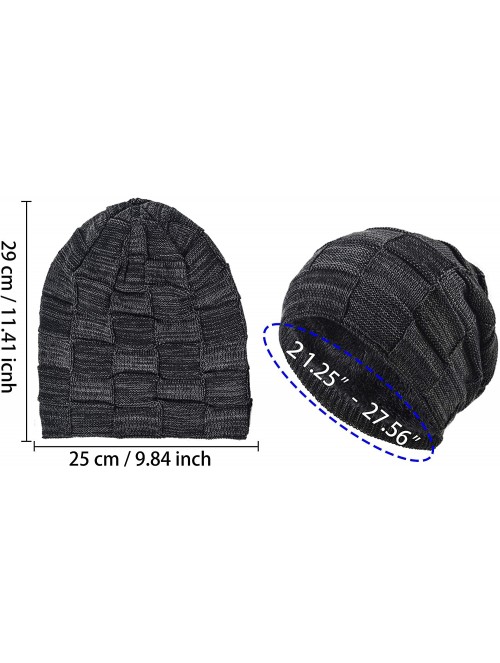 Skullies & Beanies Oversized Unisex Fleece Lined Slouchy Beanie Soft Thick Warm Winter Knitted Beanie Ski Hat - C118ZLMRDMG $...