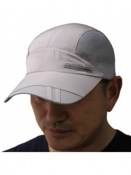 Baseball Caps Mens Snapback Taffeta Golf Baseball Running Summer Mesh Tennis Ball Hat Cap Hats - Light Gray - CG12FGK1PHH $13.51