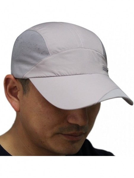 Baseball Caps Mens Snapback Taffeta Golf Baseball Running Summer Mesh Tennis Ball Hat Cap Hats - Light Gray - CG12FGK1PHH $13.51