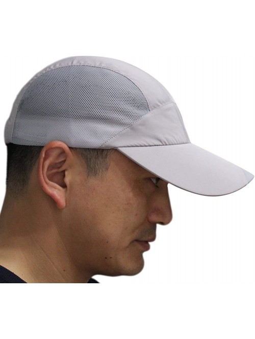 Baseball Caps Mens Snapback Taffeta Golf Baseball Running Summer Mesh Tennis Ball Hat Cap Hats - Light Gray - CG12FGK1PHH $13.51