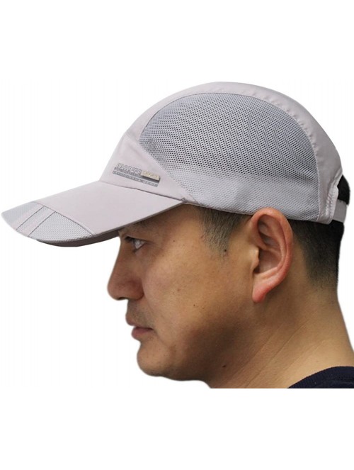 Baseball Caps Mens Snapback Taffeta Golf Baseball Running Summer Mesh Tennis Ball Hat Cap Hats - Light Gray - CG12FGK1PHH $13.51