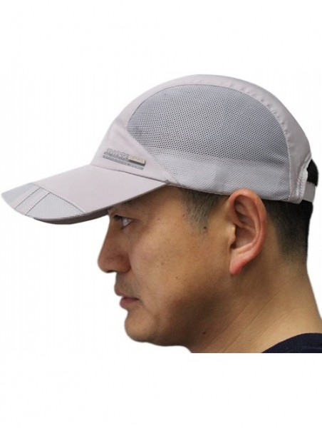 Baseball Caps Mens Snapback Taffeta Golf Baseball Running Summer Mesh Tennis Ball Hat Cap Hats - Light Gray - CG12FGK1PHH $13.51