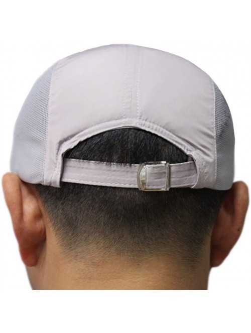 Baseball Caps Mens Snapback Taffeta Golf Baseball Running Summer Mesh Tennis Ball Hat Cap Hats - Light Gray - CG12FGK1PHH $13.51