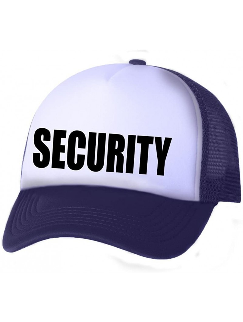 Baseball Caps Security Truckers Mesh Snapback hat - White/Navy - CW11N8GG15X $25.84