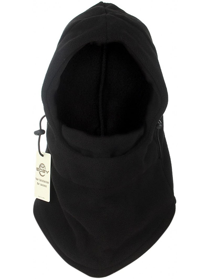 Balaclavas 6 in 1 Thermal Fleece Balaclava Hood Ski Bike Windproof Mask Hat Scarf Warm - Black - CY11J2CUVCL $13.95