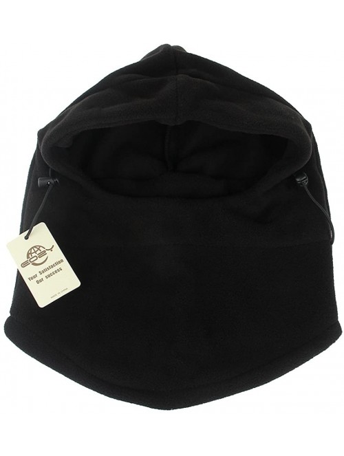 Balaclavas 6 in 1 Thermal Fleece Balaclava Hood Ski Bike Windproof Mask Hat Scarf Warm - Black - CY11J2CUVCL $13.95