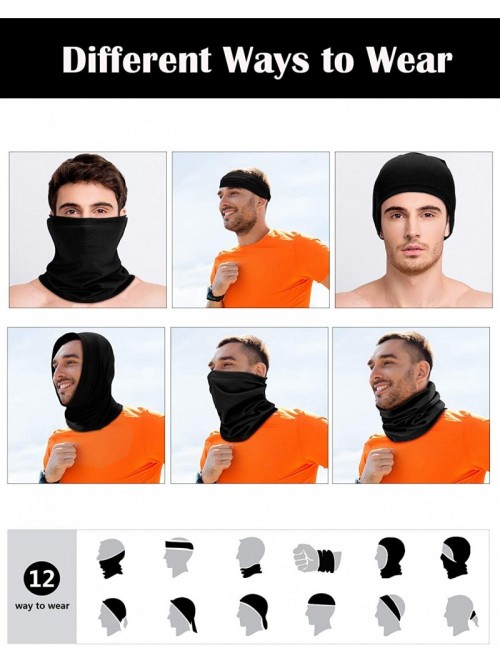 Balaclavas Summer UV Protection Neck Gaiter Scarf Balaclava Breathable Face Cover Scarf - Dark Black - C51982UT0IO $26.62