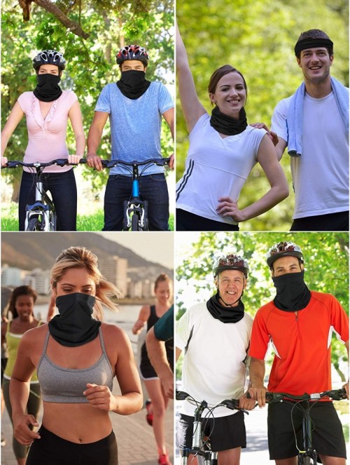 Balaclavas Summer UV Protection Neck Gaiter Scarf Balaclava Breathable Face Cover Scarf - Dark Black - C51982UT0IO $26.62