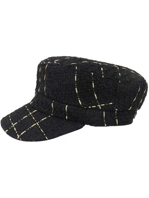 Newsboy Caps Unisex Classic Newsboy Winter - Black-lattice - CV18Z5O5G6W $20.68