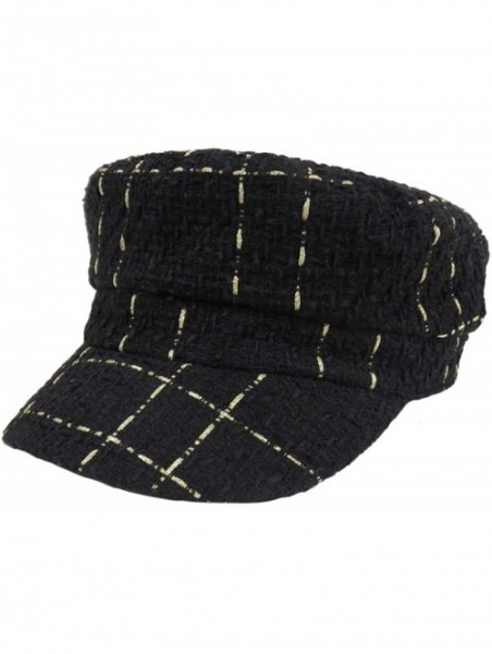 Newsboy Caps Unisex Classic Newsboy Winter - Black-lattice - CV18Z5O5G6W $20.68