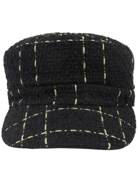 Newsboy Caps Unisex Classic Newsboy Winter - Black-lattice - CV18Z5O5G6W $20.68