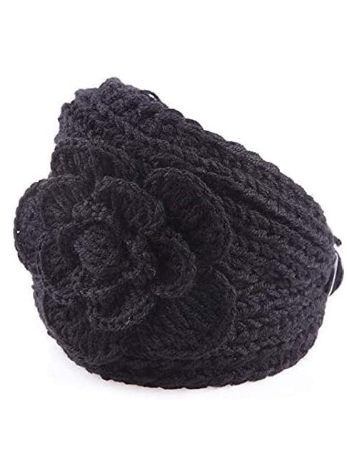 Cold Weather Headbands women's knit Winter headband ear warmer - Black - CN18CGEHML7 $11.55