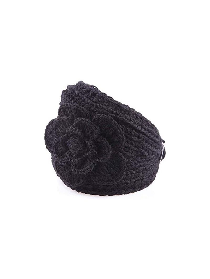 Cold Weather Headbands women's knit Winter headband ear warmer - Black - CN18CGEHML7 $11.55