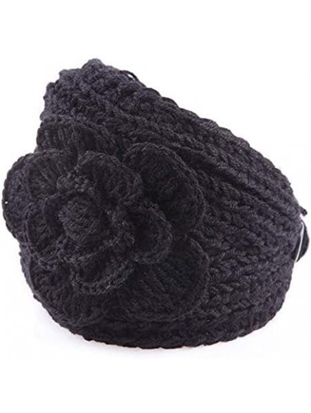 Cold Weather Headbands women's knit Winter headband ear warmer - Black - CN18CGEHML7 $11.55