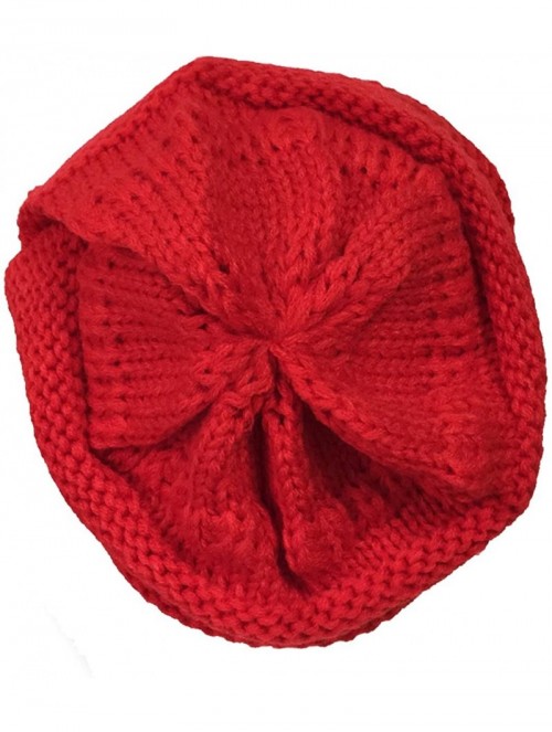 Skullies & Beanies Winter Warm Knitted Infinity Scarf and Beanie Hat - Red - CC12NT9JZVB $21.21