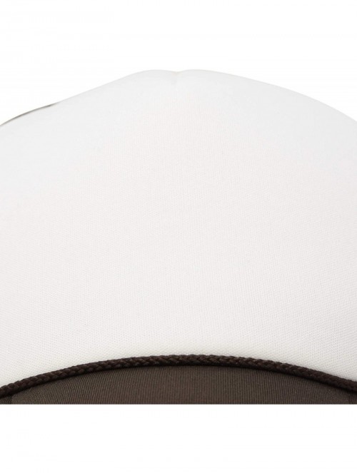 Baseball Caps Two Tone Trucker Hat Summer Mesh Cap with Adjustable Snapback Strap - Brown White - CQ119N21PNJ $13.74