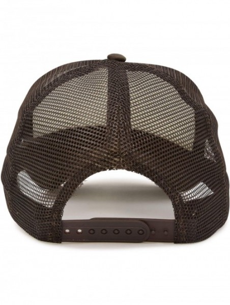 Baseball Caps Two Tone Trucker Hat Summer Mesh Cap with Adjustable Snapback Strap - Brown White - CQ119N21PNJ $13.74