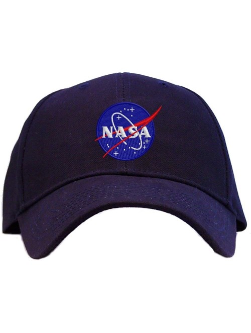 Baseball Caps NASA - Meatball Insignia Embroidered Baseball Cap - Navy - CN1192YJFCV $23.64
