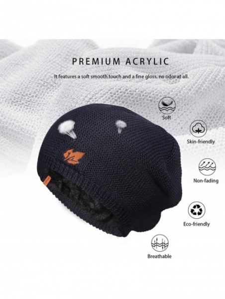 Skullies & Beanies Beanie Hat Winter Warm Knit Hats Cold Weather Skull Cap for Men Women - Short Navy - C3192ZA2RKO $19.76