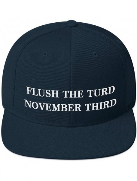 Baseball Caps Flush The Turd November Third Hat (Embroidered Wool Blend Cap) Anti Donald Trump - Dark Navy - C918XSNUUHR $28.14