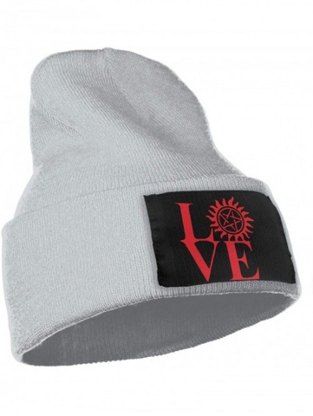 Skullies & Beanies Fashion Knit Cap for Unisex- 100% Acrylic Acid Love Supernatural Watch Cap - Gray - C018L76E2TA $17.56