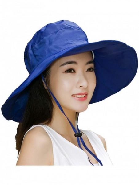 Rain Hats Fishing Rain Hat for Men Women Wide Brim UV Protection Boonie Hat Outdoor Safari Cap - Blue - C71843ZRRRW $14.06