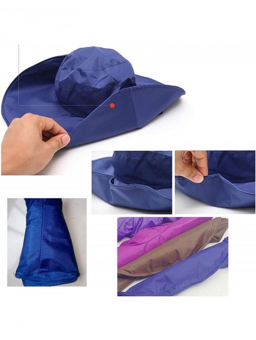 Rain Hats Fishing Rain Hat for Men Women Wide Brim UV Protection Boonie Hat Outdoor Safari Cap - Blue - C71843ZRRRW $14.06