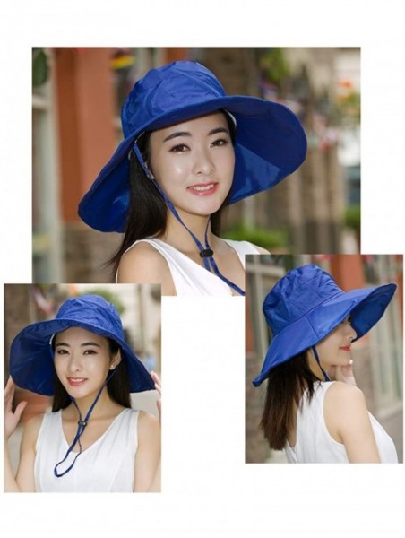 Rain Hats Fishing Rain Hat for Men Women Wide Brim UV Protection Boonie Hat Outdoor Safari Cap - Blue - C71843ZRRRW $14.06