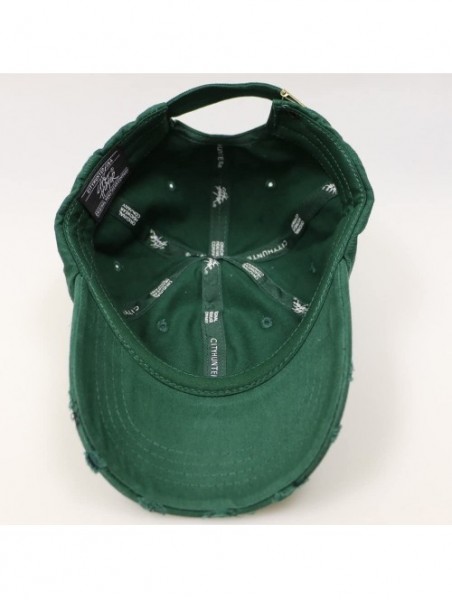 Baseball Caps Cute Cat Cotton Baseball Dad Cap - Ripped Kelly Green Qv440 - C018CXI4W4Y $13.03