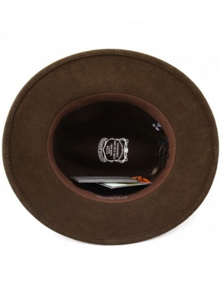 Fedoras Classique Traveller Wool Felt Fedora Hat Packable - Marron - CX110ALLGMV $45.40