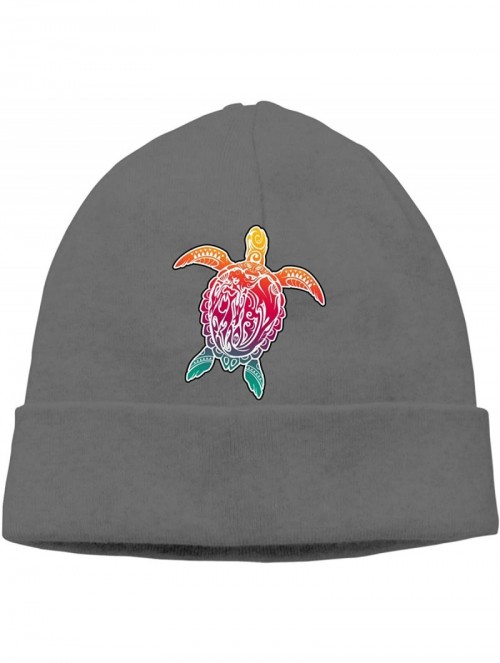 Skullies & Beanies Hawaiian Honu Turtle Beanie Hat Cute Toboggan Hat Winter Hats Knit Hat Beanies for Men and Women - Deep He...