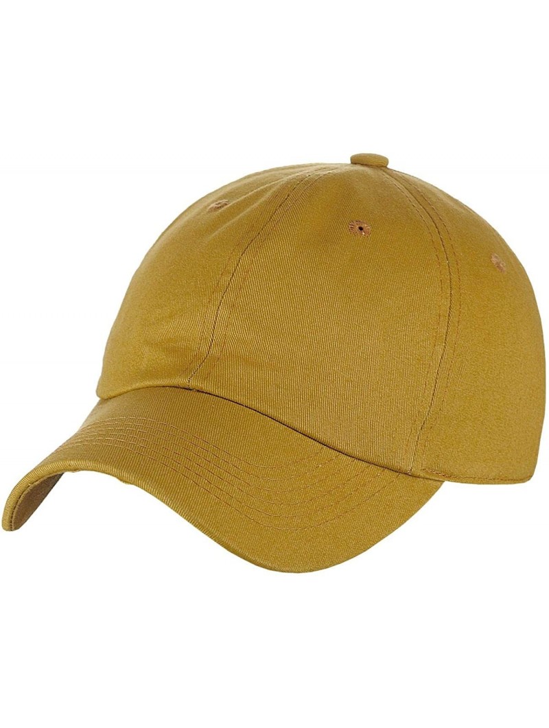 Baseball Caps Unisex Classic Blank Low Profile Cotton Unconstructed Baseball Cap Dad Hat - Mustard - CJ18RR37CKH $11.12