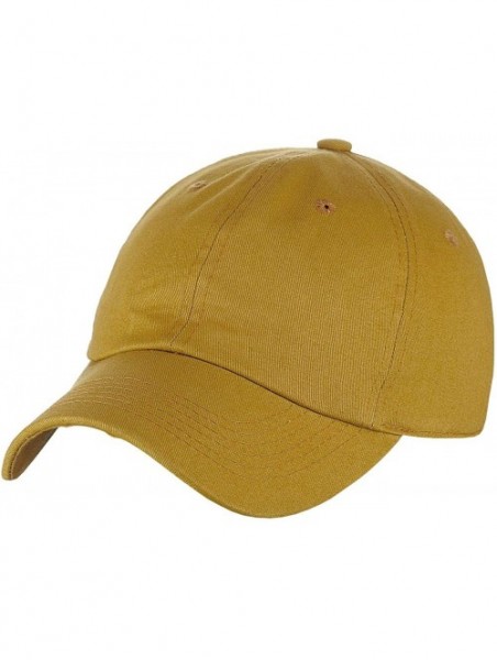 Baseball Caps Unisex Classic Blank Low Profile Cotton Unconstructed Baseball Cap Dad Hat - Mustard - CJ18RR37CKH $11.12