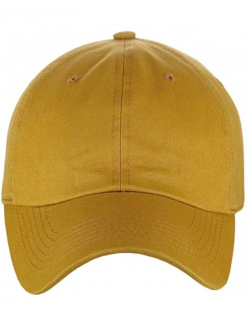 Baseball Caps Unisex Classic Blank Low Profile Cotton Unconstructed Baseball Cap Dad Hat - Mustard - CJ18RR37CKH $11.12