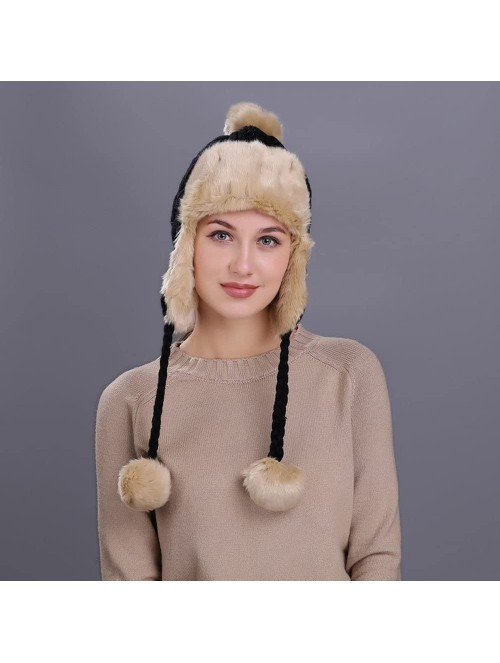 Skullies & Beanies Warm Women Winter Hat with Ear Flaps Snow Ski Thick Knit Wool Beanie Cap Hat - Black 5 - C11880QKS65 $18.65