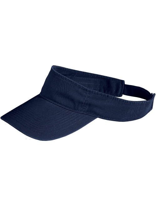 Visors Custom Visor Hat Embroider Your Own Text Customized Adjustable Fit Men Women Visor Cap - Navy - CZ18T44WG5C $26.58