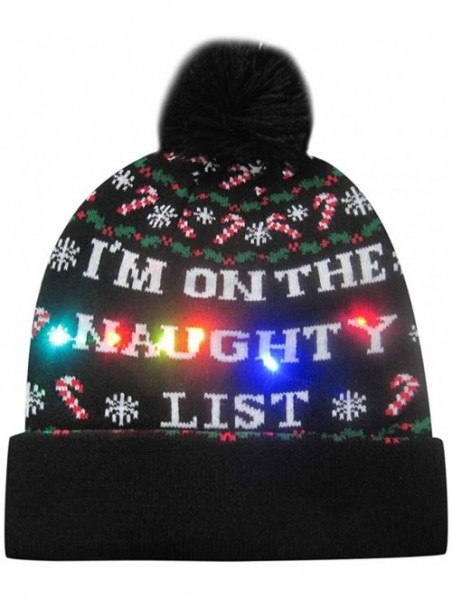 Baseball Caps FarJing Ugly LED Christmas Hat-Unisex Novelty Colorful Light-up Stylish Knitted Sweater Xmas Party Beanie Cap -...