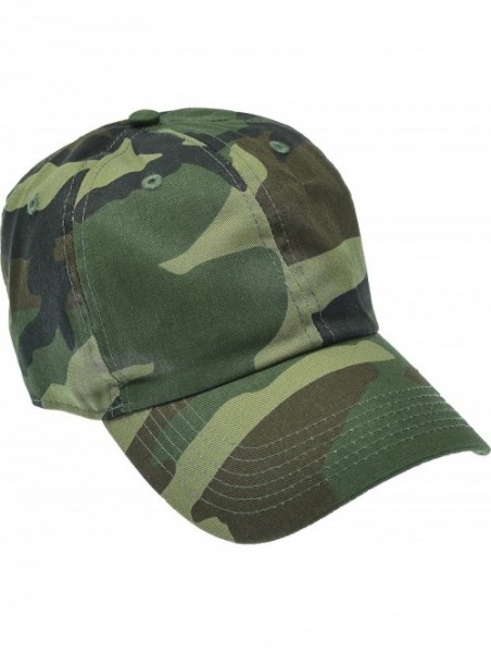 Baseball Caps Solid Cotton Cap Washed Hat Polo Camo Baseball Ball Cap - 33 Woodland Camo - CD185EDQEKX $11.23