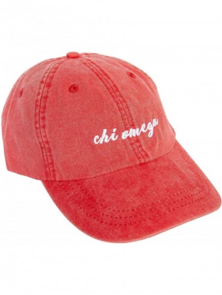 Baseball Caps Chi Omega (N) Sorority Baseball Hat Cap Cursive Name Font chi o - Red - CY18S07962C $25.54