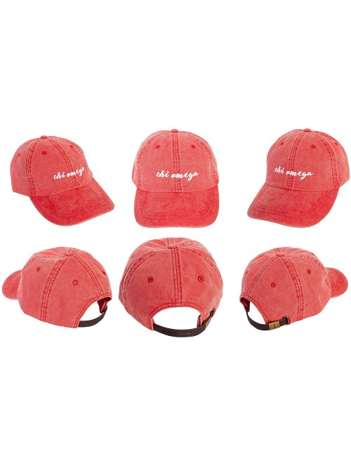 Baseball Caps Chi Omega (N) Sorority Baseball Hat Cap Cursive Name Font chi o - Red - CY18S07962C $25.54