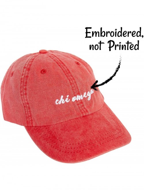 Baseball Caps Chi Omega (N) Sorority Baseball Hat Cap Cursive Name Font chi o - Red - CY18S07962C $25.54