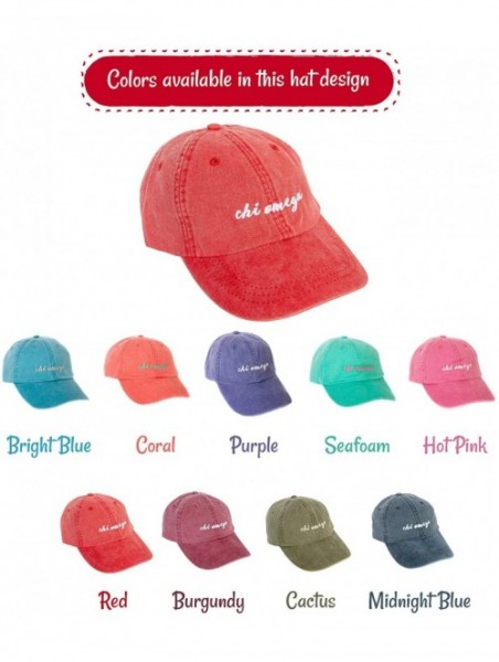 Baseball Caps Chi Omega (N) Sorority Baseball Hat Cap Cursive Name Font chi o - Red - CY18S07962C $25.54