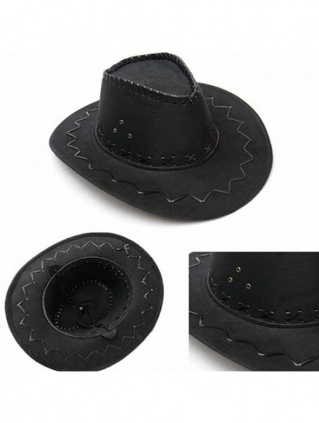 Cowboy Hats Wild Brim Cowboy Hat Fancy Dress Party Accessory Country Western Rancher - Grey - CM12DH3QC23 $12.36