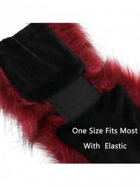 Cold Weather Headbands Faux Fur Headband with Elastic for Women's Winter Earwarmer Earmuff - Burgendy - CJ12LH25UO7 $15.80