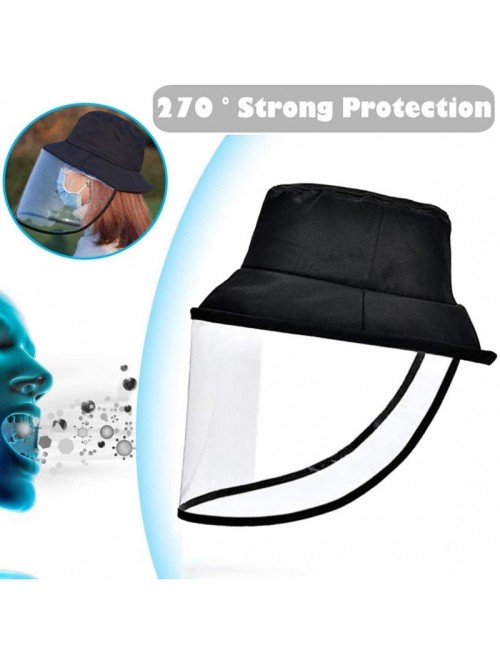 Sun Hats Anti Saliva Sun Hat for Women Men Safety Face Shield Protective Cotton Removable Cap(Fisherman Hat) - Black-1 - CR19...