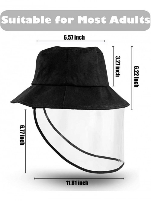 Sun Hats Anti Saliva Sun Hat for Women Men Safety Face Shield Protective Cotton Removable Cap(Fisherman Hat) - Black-1 - CR19...