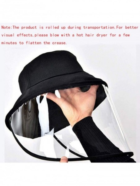 Sun Hats Anti Saliva Sun Hat for Women Men Safety Face Shield Protective Cotton Removable Cap(Fisherman Hat) - Black-1 - CR19...